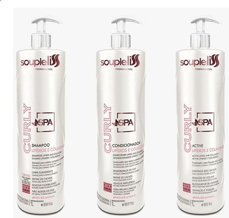 Kit SPA Curly Para Cabelos Cacheados Soupleliss 1L