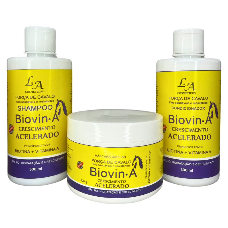 Kit Biovin A Crescimento Capilar - Hidratante Força Cavalo - Anti Queda L&A Cosméticos