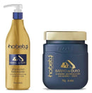 Kit Banho De Ouro SOS Instantâneo Shampoo 750ml + Mascara 750gr Hobety