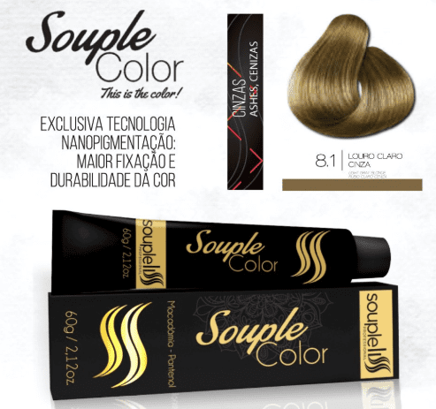 Coloração 8.1 Louro Claro Cinza Color SoupleLiss 60gr