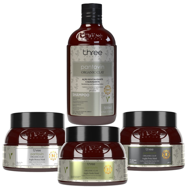 Pantovin Cronograma Capilar – Organic Clay Tratamento Vegano à base de Argila Orgânica