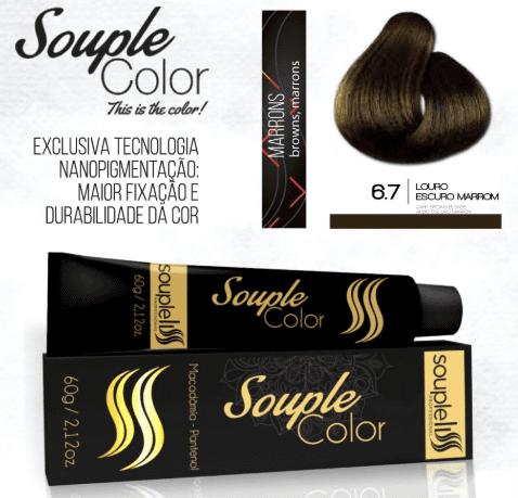 Coloração 6.7 Louro Escuro Marrom Color SoupleLiss 60gr