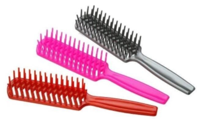 Escova de Cabelo Plástico Estilo Jacaré Quadrada Para Cachos Fitagem