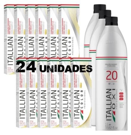 Kit 24 Colorações e Ox Emulsão Oxidante Itallian Color