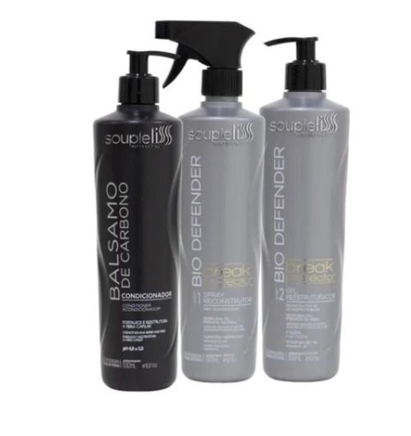 Kit Balsamo De Carbono + Bio Defender Protector Souple Liss