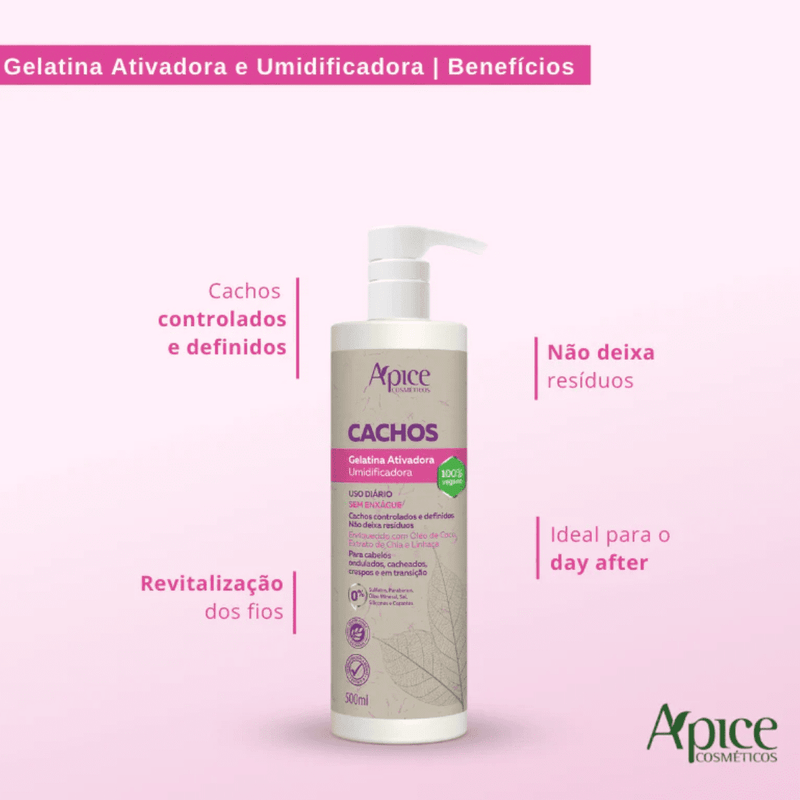 Gelatina Ativadora Cachos Umidificadora 500ml Apice