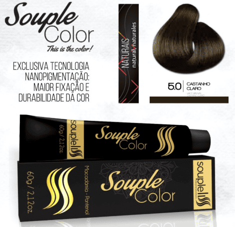 Coloração 5.0 Castanho Claro Souple Color SoupleLiss 60g