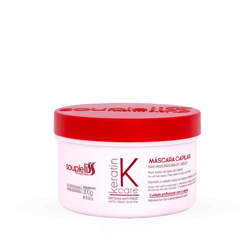 Kit Keratin Care Sistema Anti Frizz Shampoo + Condicionador + Máscara 300 ML Soupleliss