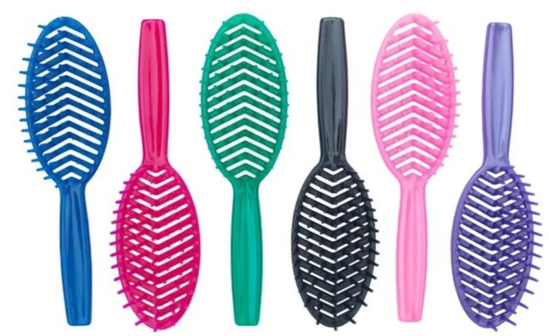 Escova Para Cabelo Oval Rígida Plástico Fitagem