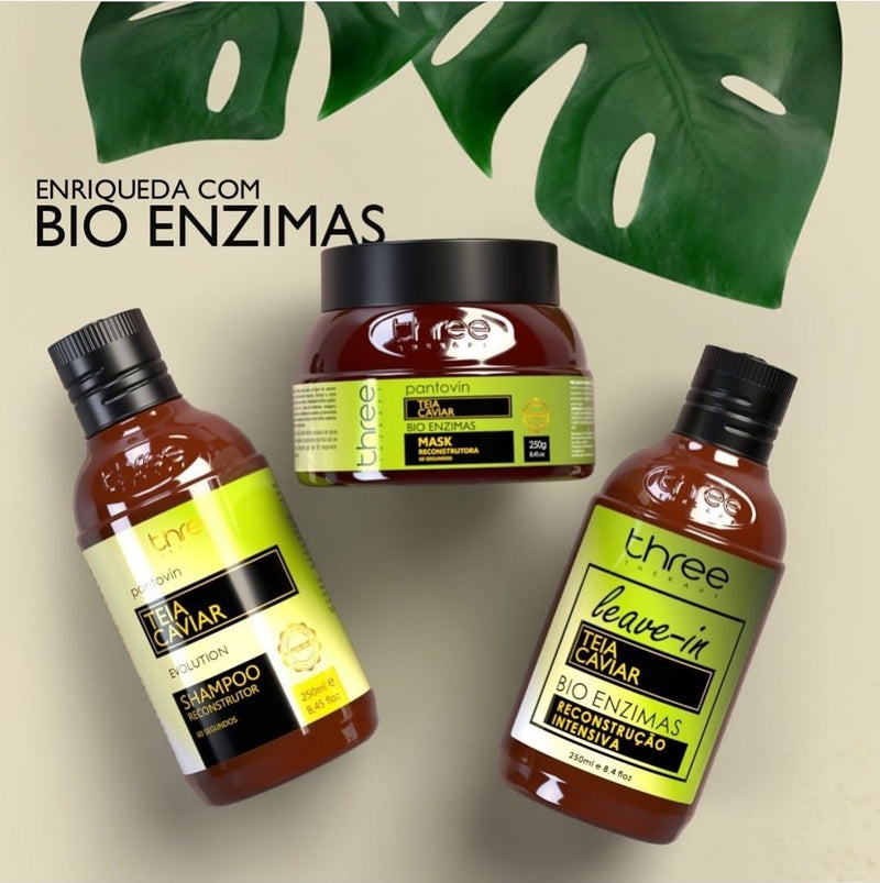 Pantovin Kit Teia Caviar Life (250ml) Shampoo, máscara e Leave in