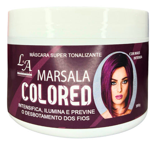 Máscara Tonalizante Marsala Vinho S/ Amônia 100% Natural 300g L&A