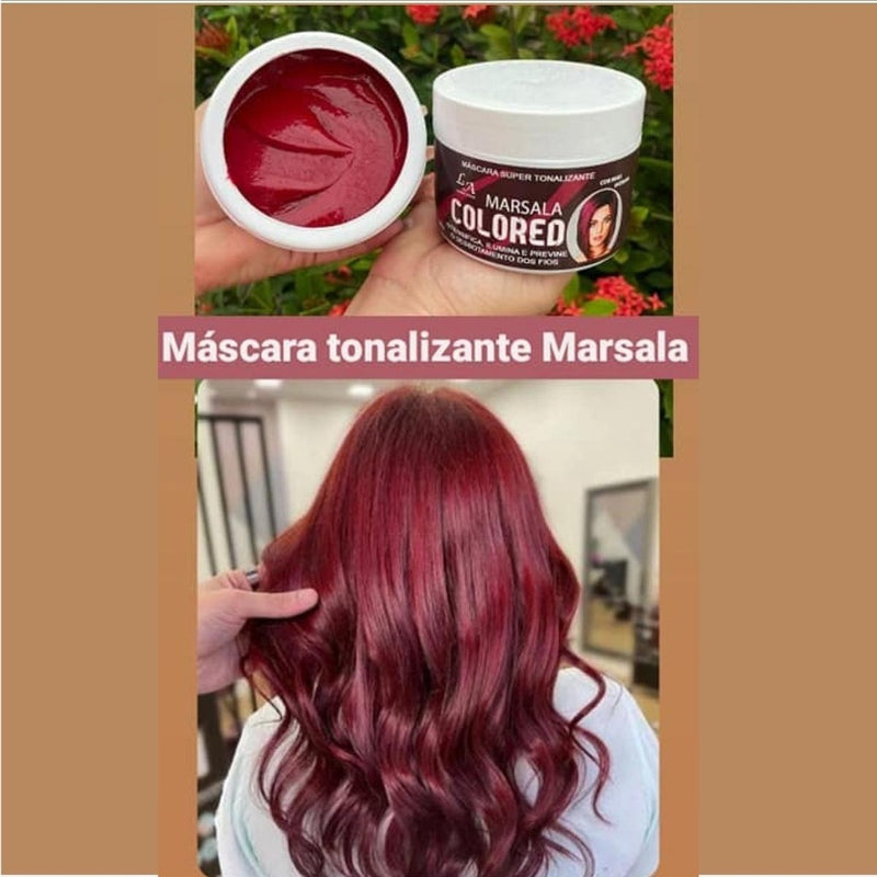 Máscara Tonalizante Marsala Vinho S/ Amônia 100% Natural 300g L&A