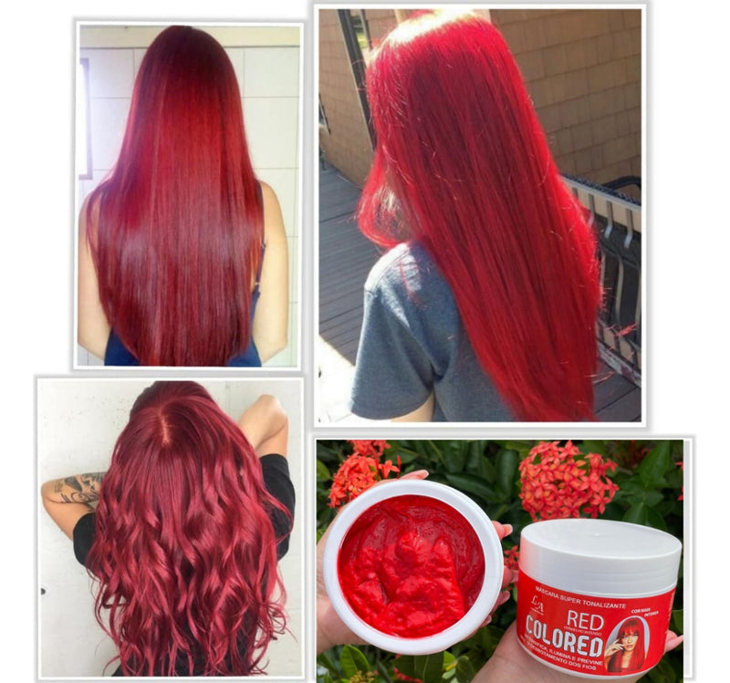 Máscara Tonalizante Red Vermelho Cereja S/ Amônia 100% Natural 300g L&A