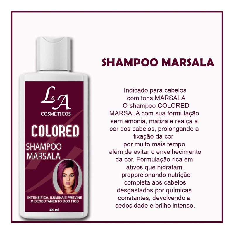 Shampoo Tonalizante Marsala Vinho Intenso 300ml L&A