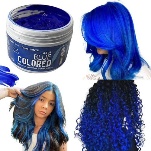 Máscara Tonalizante Blue Azul S/ Amônia 100% Natural 300g L&A