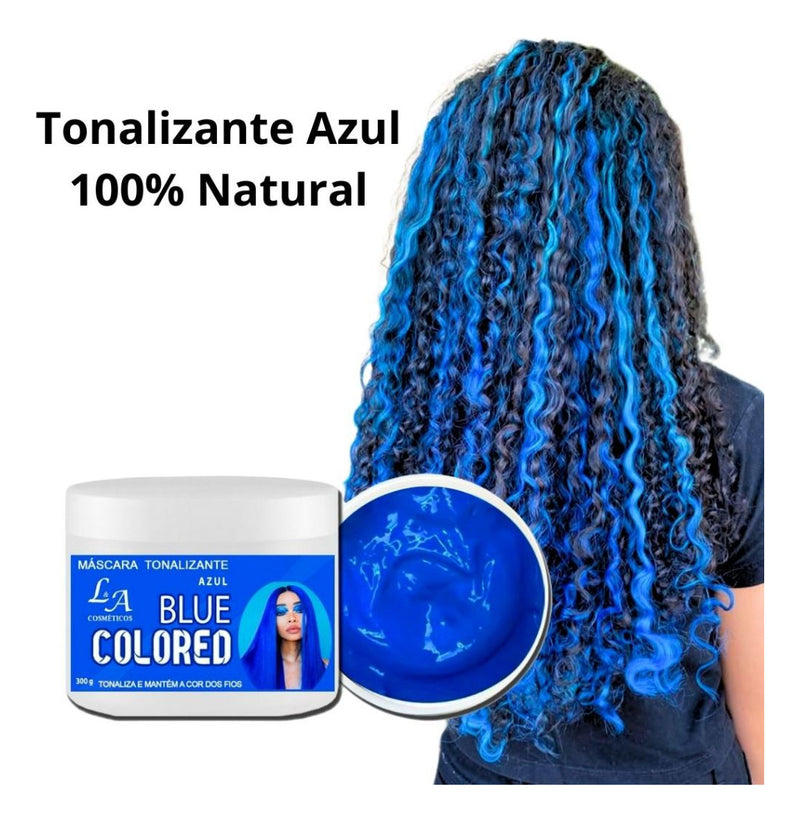 Máscara Tonalizante Blue Azul S/ Amônia 100% Natural 300g L&A