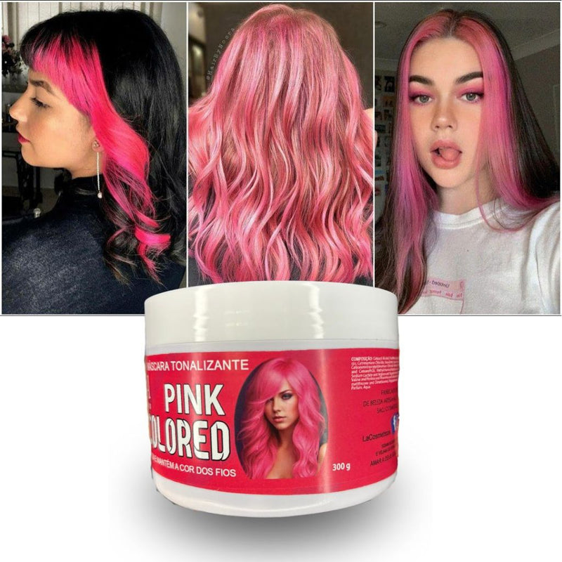 Máscara Tonalizante Rosa Pink S/ Amônia 100% Natural 300g L&A