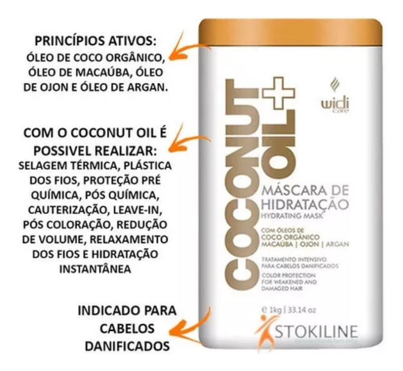 Máscara Nutritiva Coconut Oil Widi Care 1kg