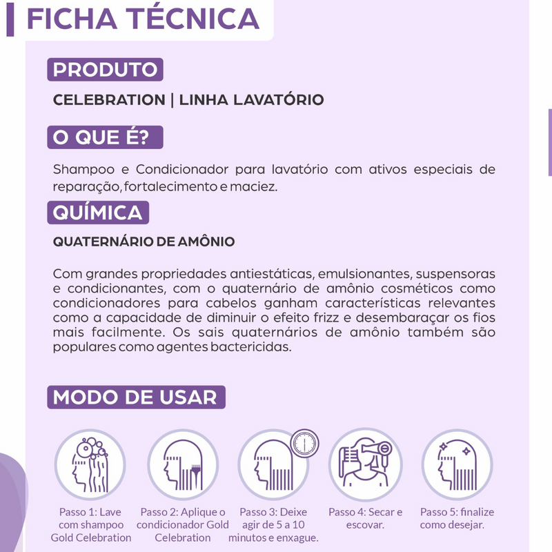 Kit Gold Celebration Lavatório Shampoo E Condicionador 2,5L