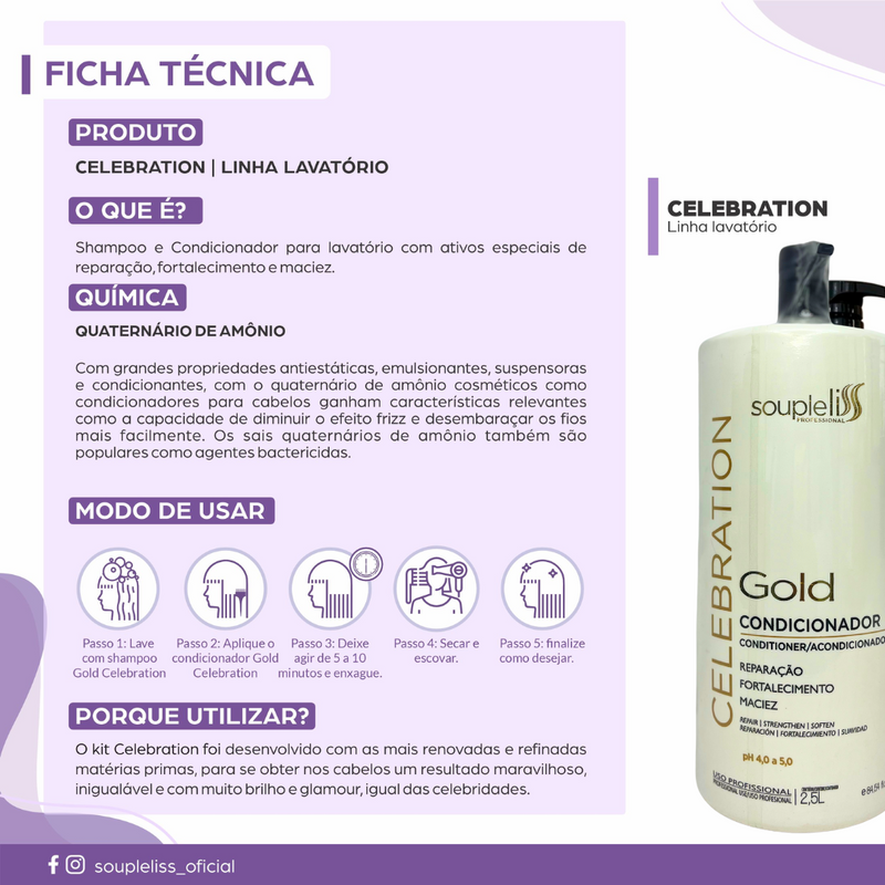 Condicionador Lavatório Gold Celebration SoupleLiss 2,5l
