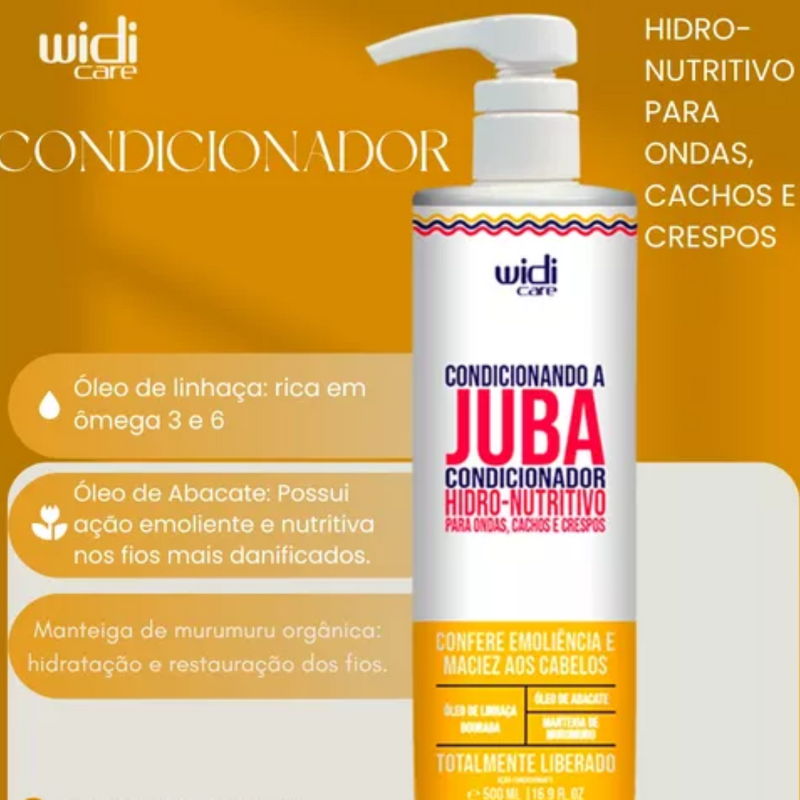 Kit Creme De Pentear Encrespando + Shampoo Limpeza Inteligente + Condicionador Widi Care 500g