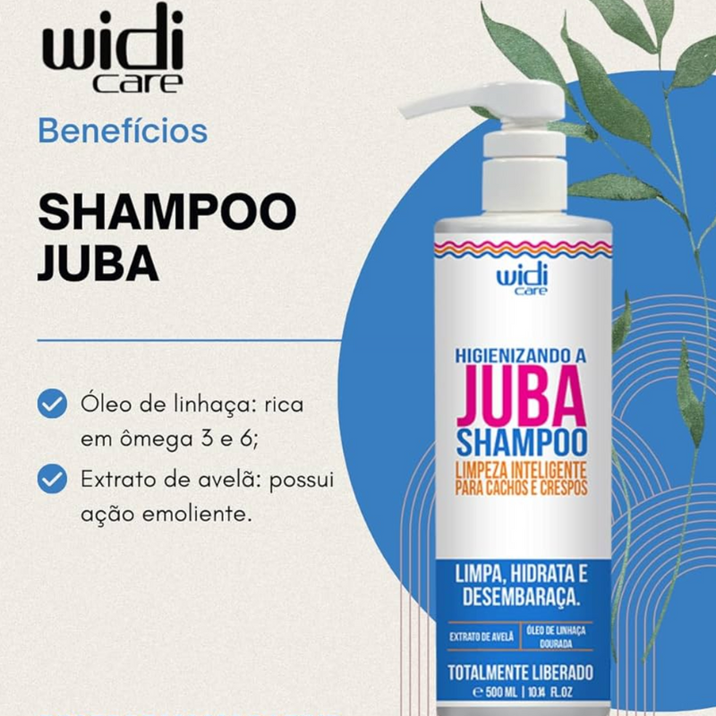 Kit Creme De Pentear Encrespando 1L + Shampoo 1L + Máscara Hidronutritiva 500gr Widi Care