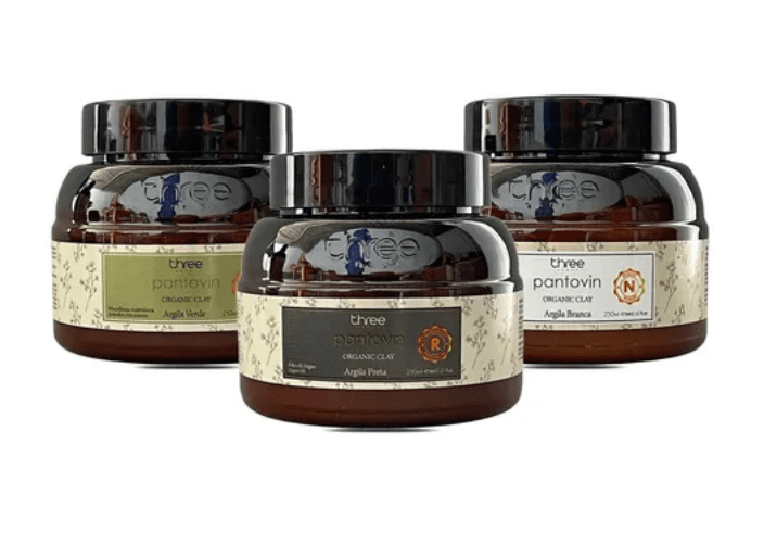 Cronograma Capilar De Argila Organic Clay Pantovin Verde Preta Branca