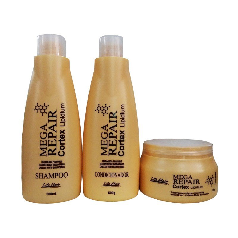 Life Hair Kit Manutenção Mega Repair Cabelos Pós Química 500ml