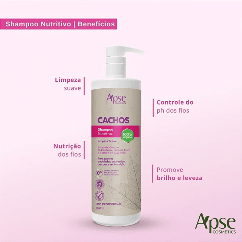 Shampoo Cachos Nutritivo e Limpeza Suave 1L Apice