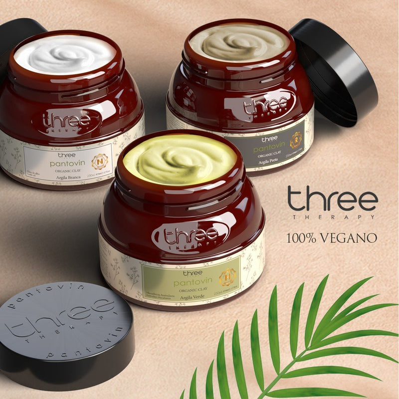 Cronograma Capilar De Argila Organic Clay Pantovin Verde Preta Branca