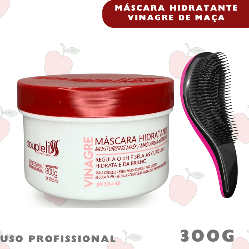 Máscara Hidratante Vinagre De Maça Soupleliss 300gr