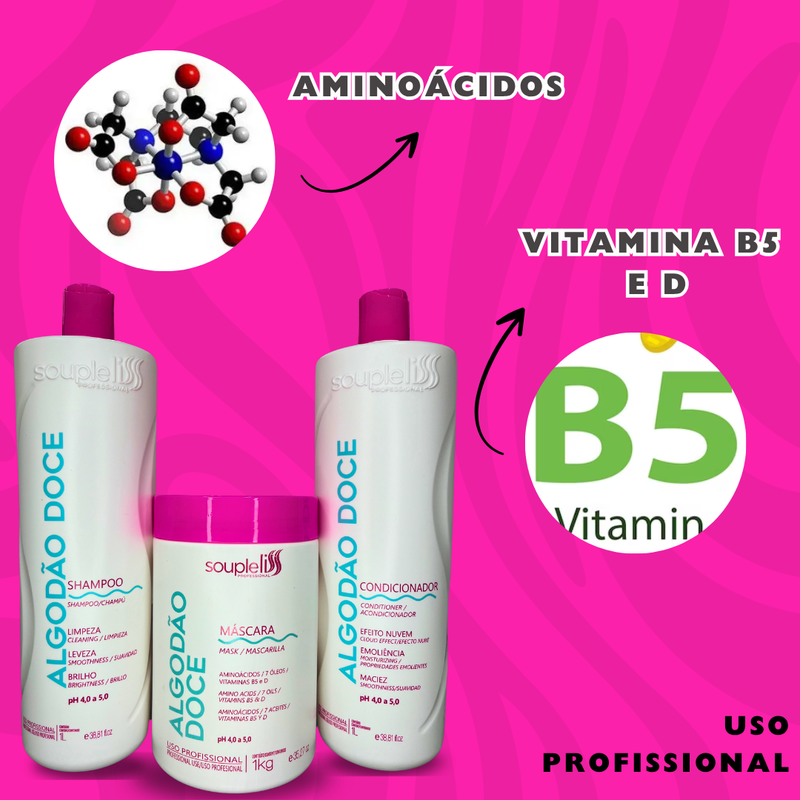 Kit Algodão Doce SoupleLiss 1Kg