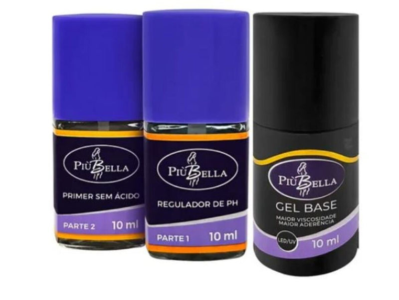 Piu Bella Kit Gel Base +Regulador + Primer S/ Acido