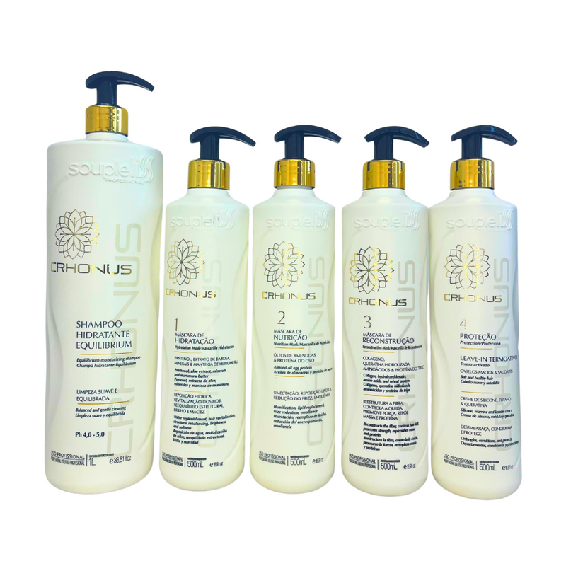 Cronograma Capilar Crhonus Completo + Shampoo 1l Soupleliss