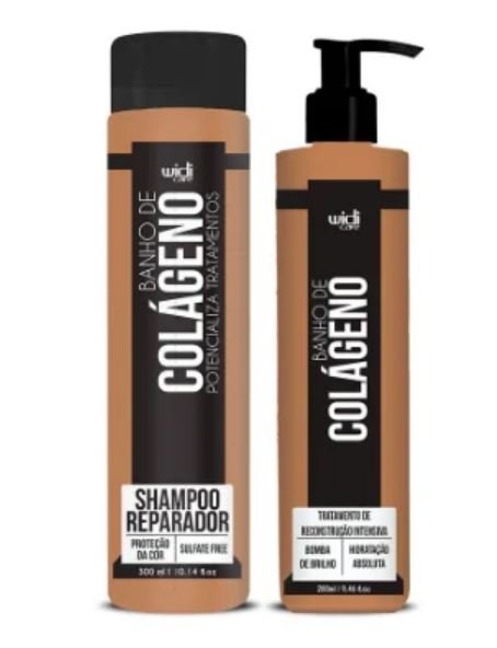 Kit Banho De Colágeno Shampoo Reparador 300ml + Tratamento De Reconstrução 280ml Widi Care