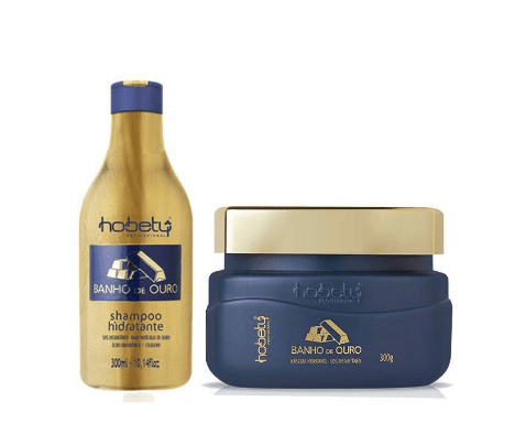 Kit Shampoo 300ml + Máscara 300gr Banho De Ouro SOS Instantâneo Hobety