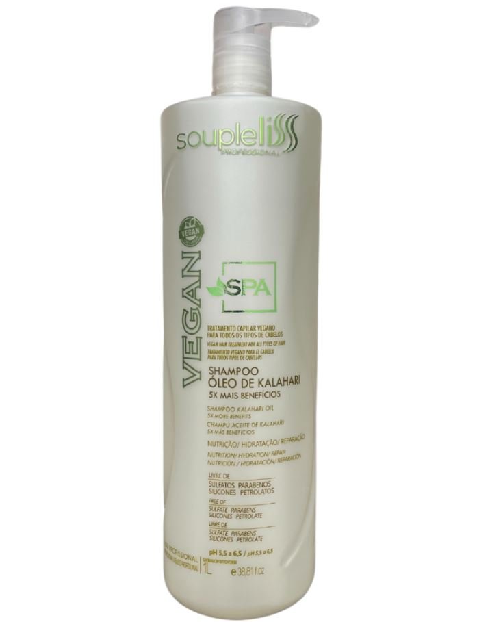 Kit Completo Profissional Óleo Kalahari Spa Vegan 3x1L + Óleo Finalizador 60ml + Leave-in 200ml Soupleliss