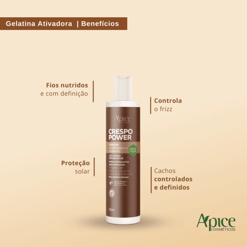 Gelatina Ativadora e Umidificadora Crespo Power 300ml Apice