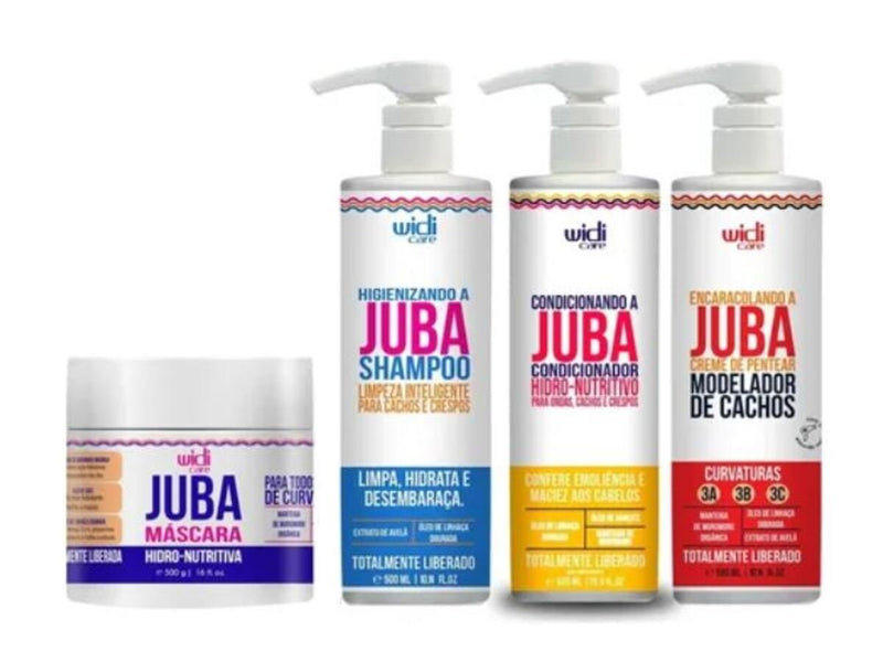 Kit Encaracolando Juba - Shampoo - Condicionador - Máscara 500 Widi Care