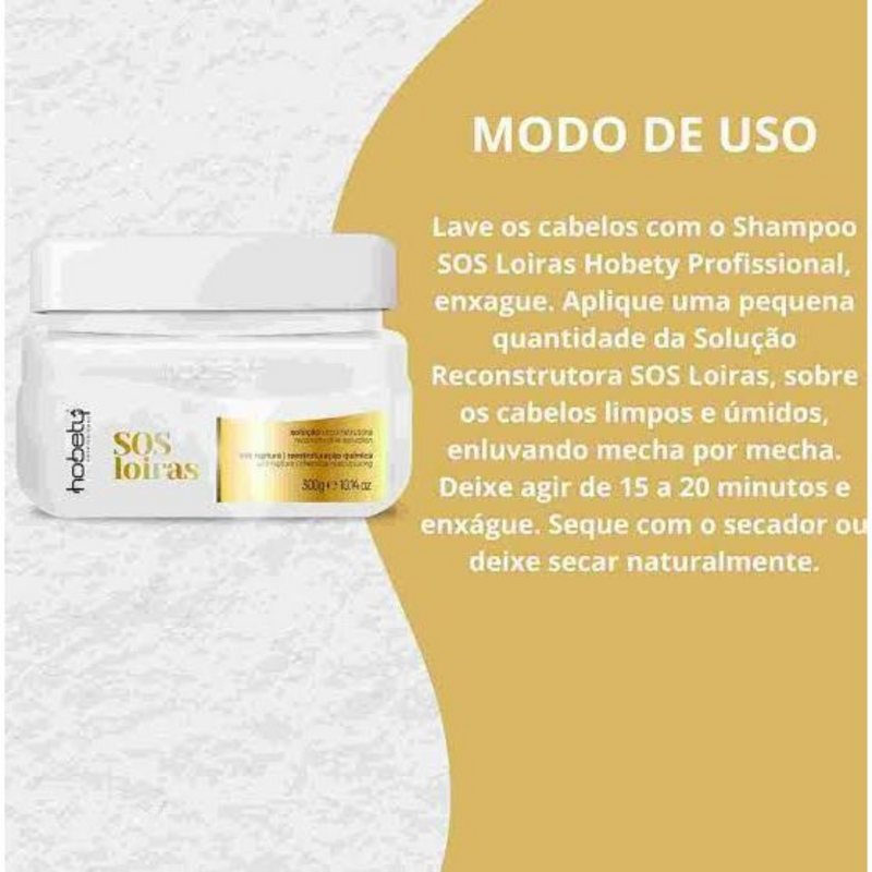 Kit S.O.S Loiras Shampoo e Máscara Hobety 300g