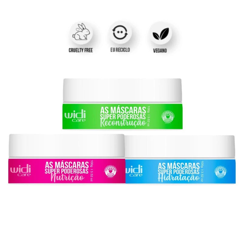 Kit Super Poderosas Cronograma Capilar 3 x 100g Widi Care