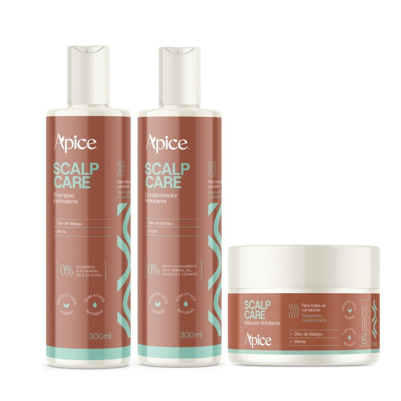 Kit Scalp Care Shampoo,Condicionador e Mascara 300ml Apse Apice