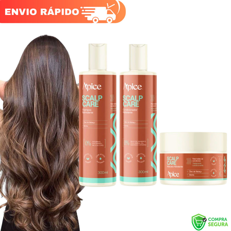 Kit Scalp Care Shampoo,Condicionador e Mascara 300ml Apse Apice