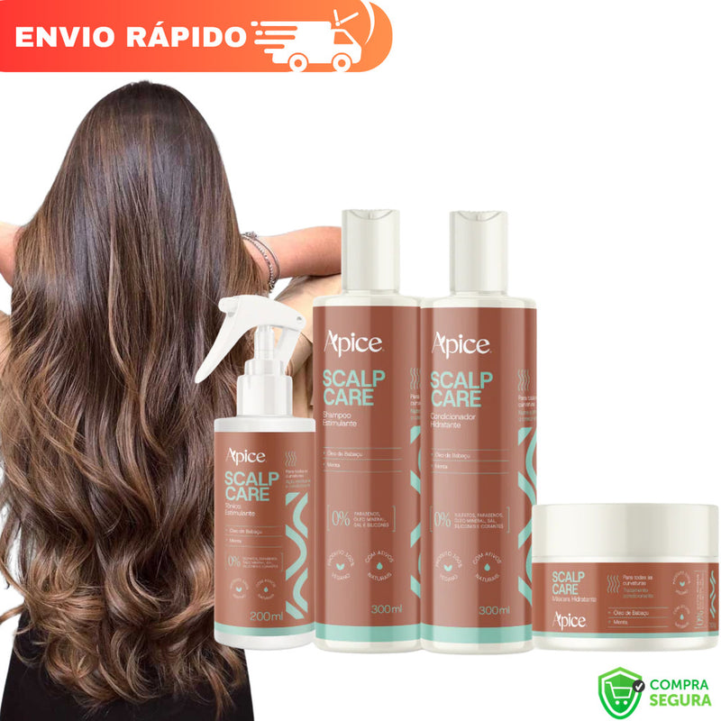 Kit Scalp Care Apice Apse - Estimulante Crescimento Capilar Vegano Menta