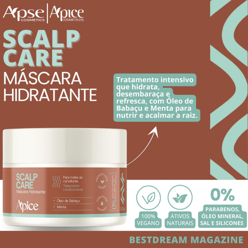 Kit Scalp Care Apice Apse - Estimulante Crescimento Capilar Vegano Menta