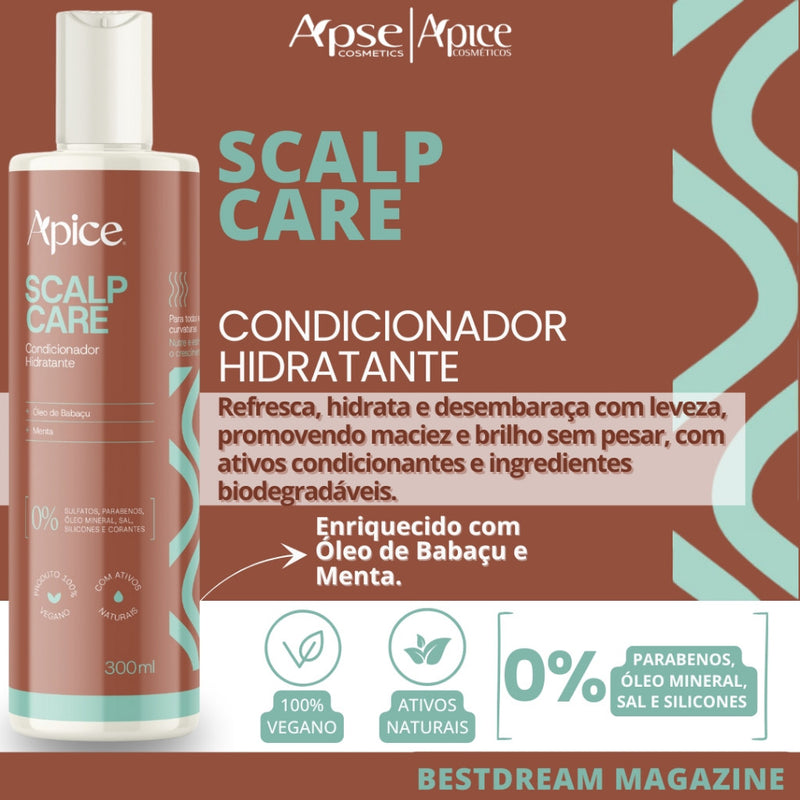 Kit Scalp Care Apice Apse - Estimulante Crescimento Capilar Vegano Menta