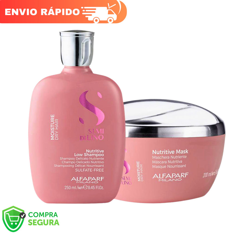 Kit Moisture Nutritive Semi Di Lino Shampoo 250ml + Máscara 200ml Alfaparf