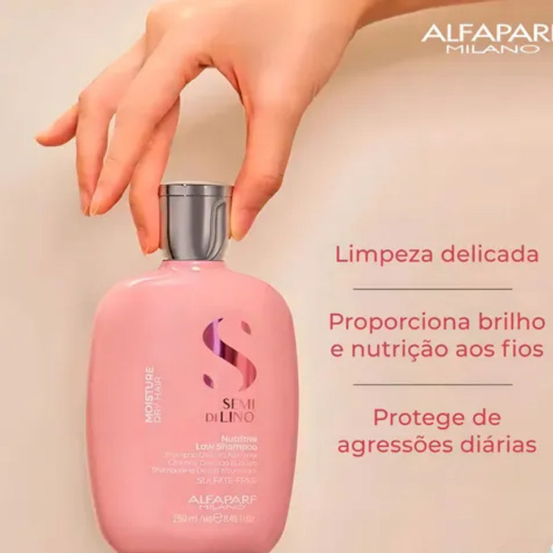 Kit Moisture Nutritive Semi Di Lino Shampoo 250ml + Máscara 200ml Alfaparf