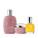 Kit Moisture Nutritive Shampoo 250ml - Máscara 200ml - Cristalli Liquid 15ml Alfaparf Semi Di Lino