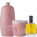 Kit Moisture Shampoo 1L - Máscara 500ml - Cristalli Liquid 15ml Alfaparf Semi Di Lino